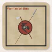 Viking Raven Shield and Weapons Kartonnen Onderzetters (Voorkant)