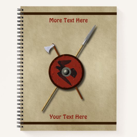 Viking Raven Shield and Weapons Notitieboek (Voorkant)