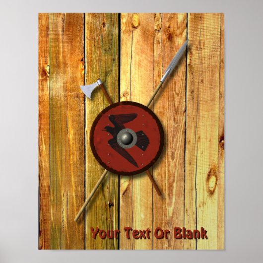 Viking Raven Shield and Weapons Poster (Voorkant)