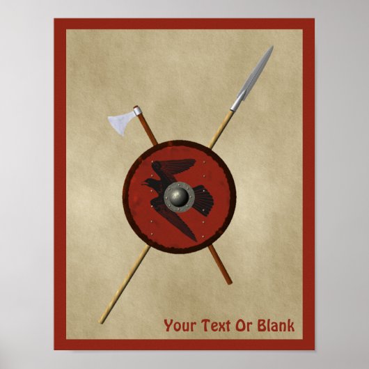 Viking Raven Shield and Weapons Poster (Voorkant)