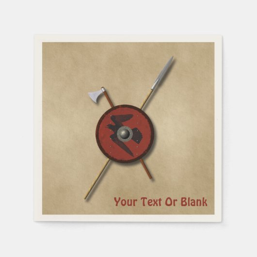 Viking Raven Shield and Weapons Servet (Voorkant)