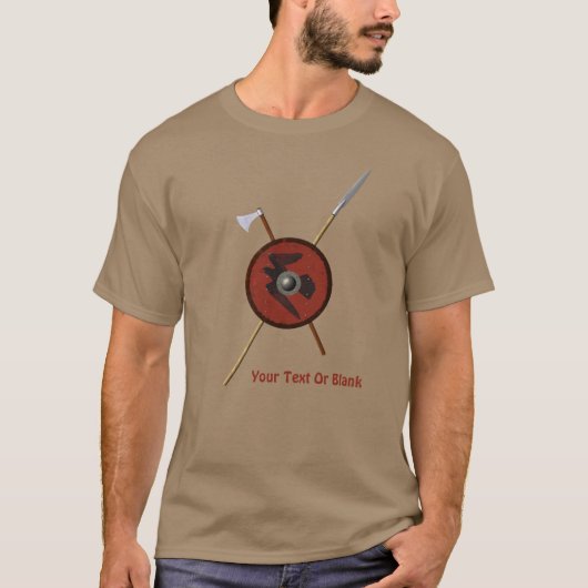Viking Raven Shield and Weapons T-shirt (Voorkant)