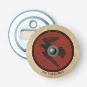 Viking Raven Shield Button Flesopener (Voorkant)