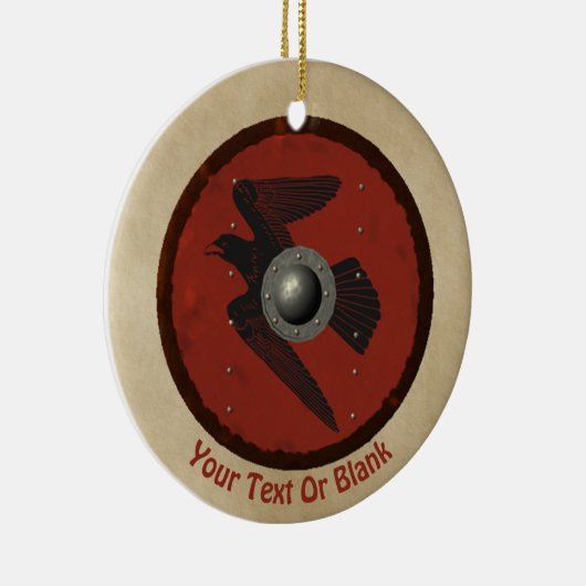 Viking Raven Shield Keramisch Ornament (Rechts)