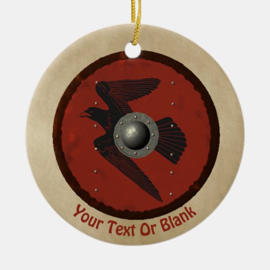 Viking Raven Shield Keramisch Ornament (Voorkant)