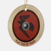 Viking Raven Shield Keramisch Ornament (Links)