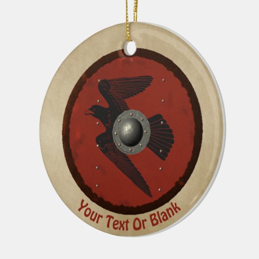 Viking Raven Shield Keramisch Ornament (Links)