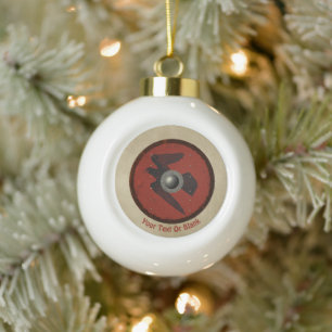 Viking Raven Shield Keramische Bal Ornament