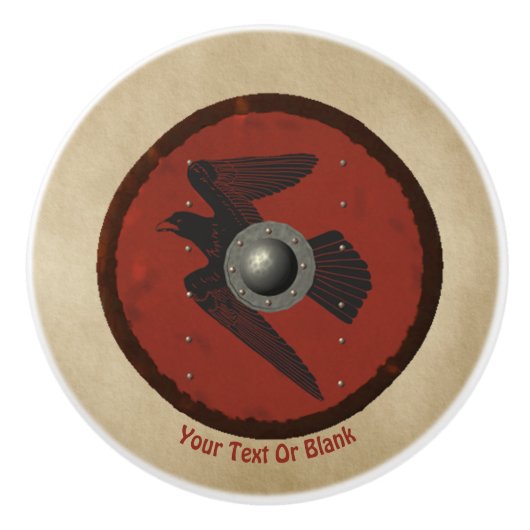 Viking Raven Shield Keramische Knop (Voorkant)