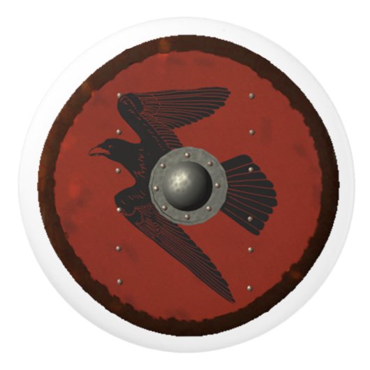Viking Raven Shield Keramische Knop (Voorkant)