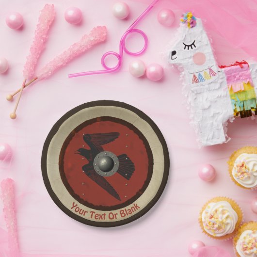 Viking Raven Shield Papieren Bordje (Feest)