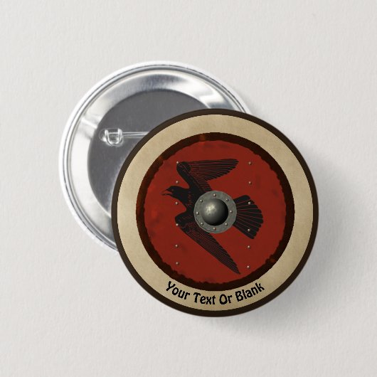 Viking Raven Shield Ronde Button 5,7 Cm (Voorkant /achterkant)