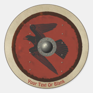 Viking Raven Shield Ronde Sticker