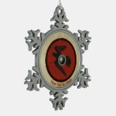 Viking Raven Shield Tin Sneeuwvlok Ornament (Links)