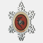 Viking Raven Shield Tin Sneeuwvlok Ornament (Rechts)
