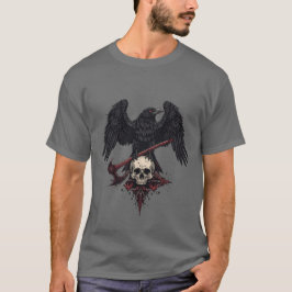 Viking Raven Skull T-shirt Mannen T-shirts