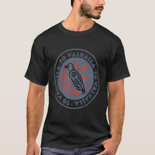 Viking Raven Vegvisir Valhalla Viking runt noords T-shirt