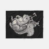 Viking Riding Squirrel Funny Warrior Art Fleece Deken (Voorkant (Horizontaal))
