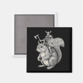 Viking Riding Squirrel Funny Warrior Art Magneet (Voorkant / Achterkant)