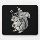 Viking Riding Squirrel Funny Warrior Art Muismat (Voorkant)