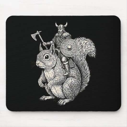 Viking Riding Squirrel Funny Warrior Art  Muismat (Voorkant)