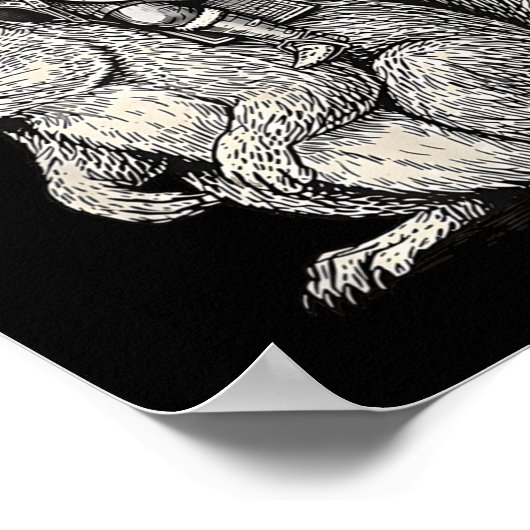 Viking Riding Squirrel Funny Warrior Art  Poster (Hoek)