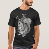Viking Riding Squirrel Funny Warrior Art  T-shirt (Voorkant)