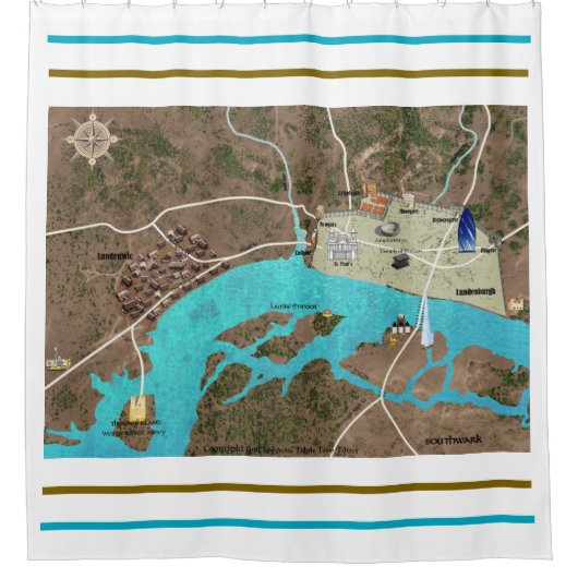 Viking & Roman London Douchegordijn (Voorkant)