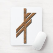 Viking rune - geluk - roest muismat (Met muis)