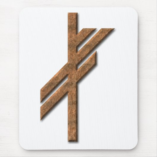 Viking rune - geluk - roest muismat (Voorkant)