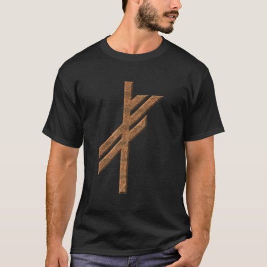 Viking rune - geluk - roest t-shirt (Voorkant)