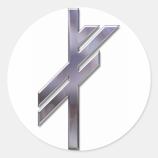 Viking Rune-luck-Silver Ronde Sticker (Voorkant)
