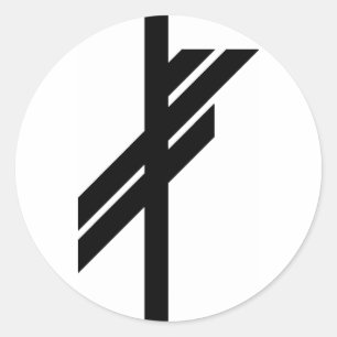 Viking Rune - Luck - zwart Ronde Sticker