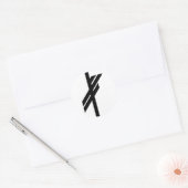 Viking Rune - Luck - zwart Ronde Sticker (Envelop)