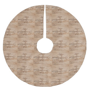 Viking Rune op gekraakt hout Kerstboom Rok