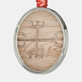 Viking Rune op gekraakt hout Metalen Ornament (Links)