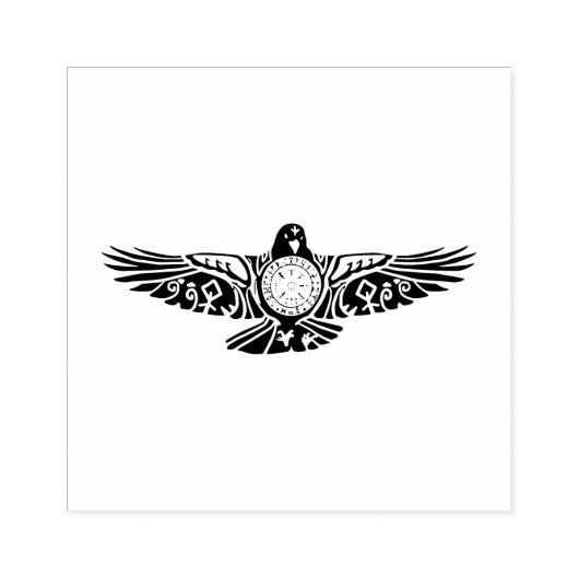 Viking Rune Raven Rubberstempel (Afrduk)