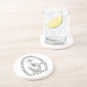 Viking Rune Stone black and white Zandsteen Onderzetter (Zijkant)