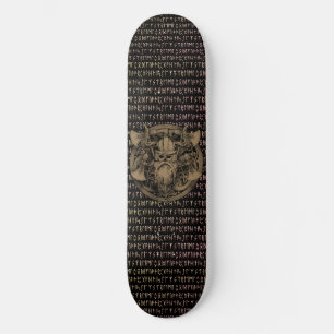 Viking Runen Baardige Krijger Bijlen Schild Persoonlijk Skateboard