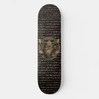 Viking Runen Baardige Krijger Bijlen Schild Persoonlijk Skateboard