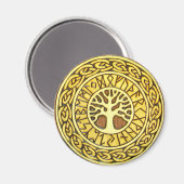 Viking Runes met Tree Koelkast Magnet (Voorkant / Achterkant)