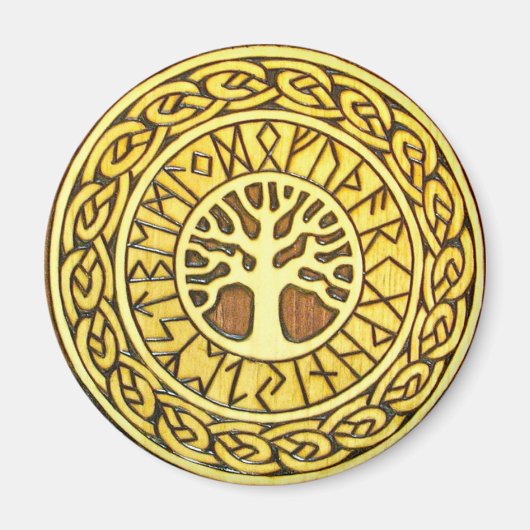 Viking Runes met Tree Koelkast Magnet (Voorkant)