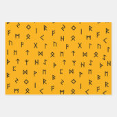Viking Runes op bruine, gele, groene achtergrond Inpakpapier Vel (Voorkant 3)