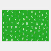 Viking Runes op bruine, gele, groene achtergrond Inpakpapier Vel (Voorkant 2)