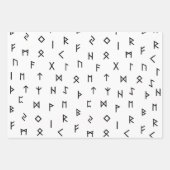 Viking Runes op rode, zwarte, witte achtergrond Inpakpapier Vel (Voorkant 3)