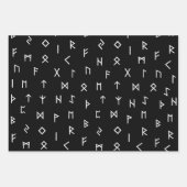 Viking Runes op rode, zwarte, witte achtergrond Inpakpapier Vel (Voorkant)