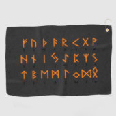Viking Runic Alphabet Golfhanddoek (Horizontaal)