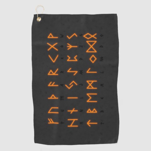 Viking Runic Alphabet Golfhanddoek (Voorkant)