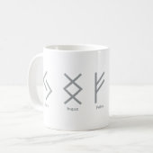Viking runt Norse Mythology Grey Geometric Koffiemok (Voorkant links)