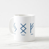 Viking runt Norse Mythology Navy Geometric Koffiemok (Voorkant links)